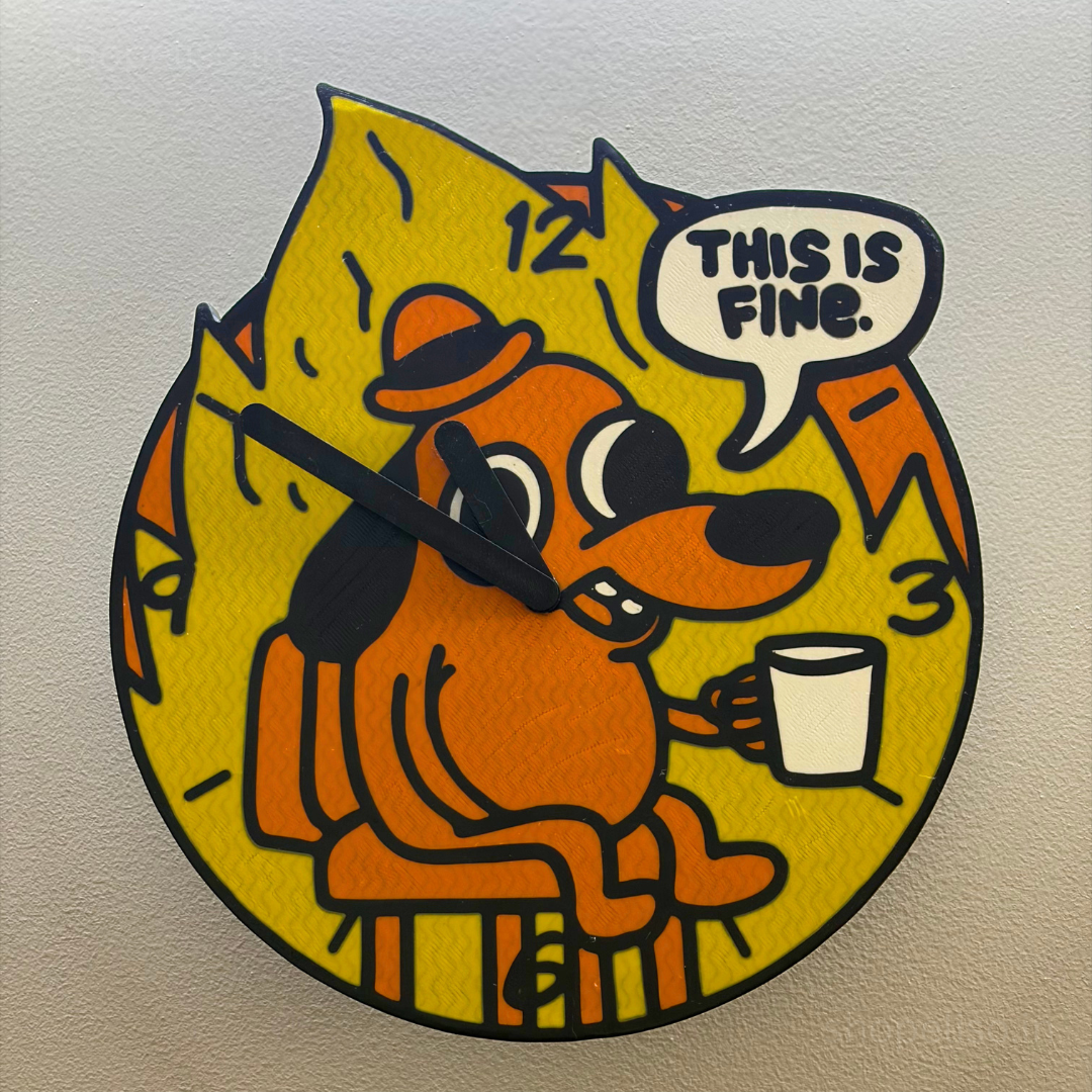 Eliso This Is Fine Wall Clock