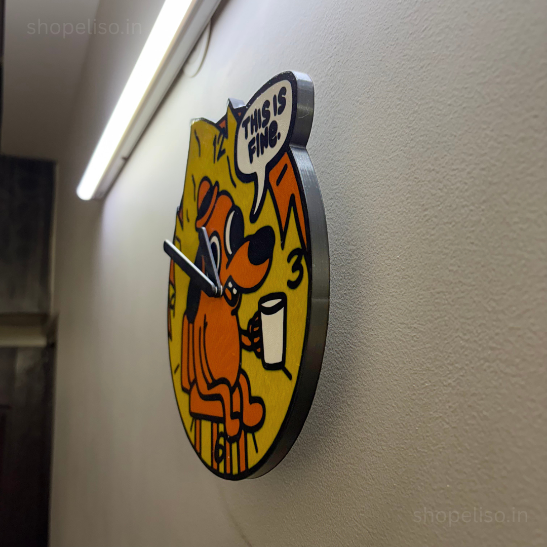 Eliso This Is Fine Wall Clock