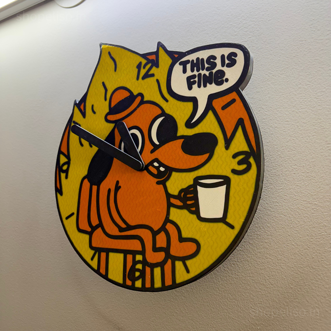 Eliso This Is Fine Wall Clock