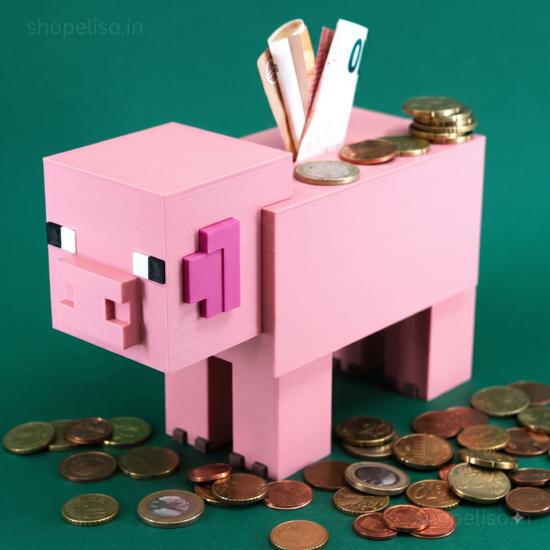 ELISO Pixel Pig Coin Bank