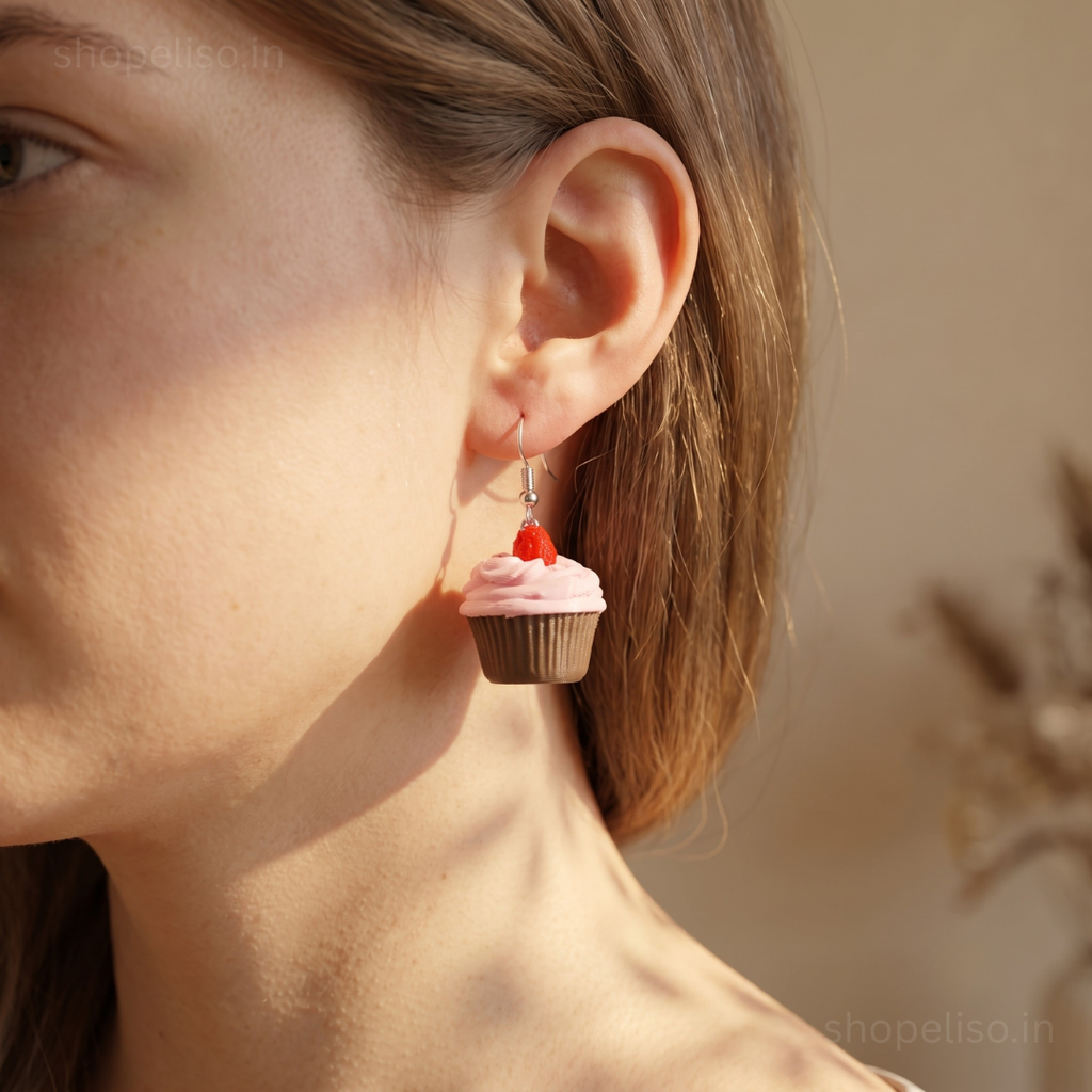 ELISO Raspberry Cupcake Earrings
