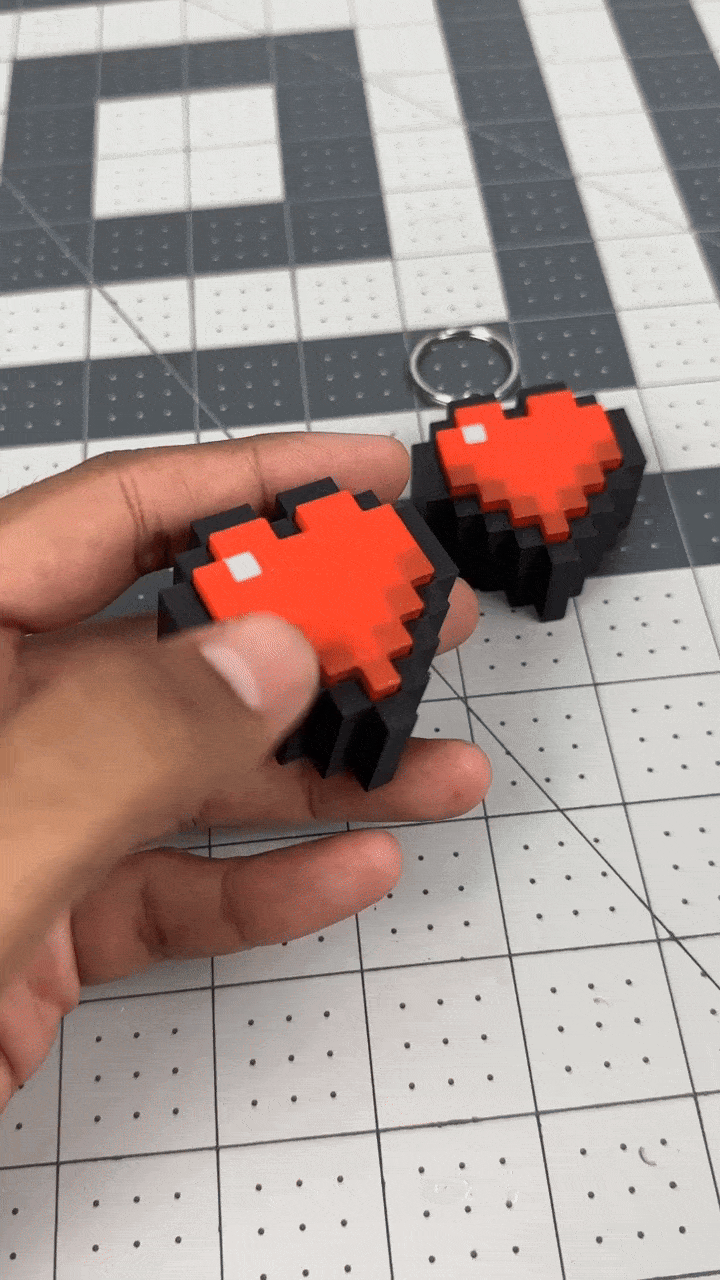 Eliso Pixel Heart Clicker Keychain