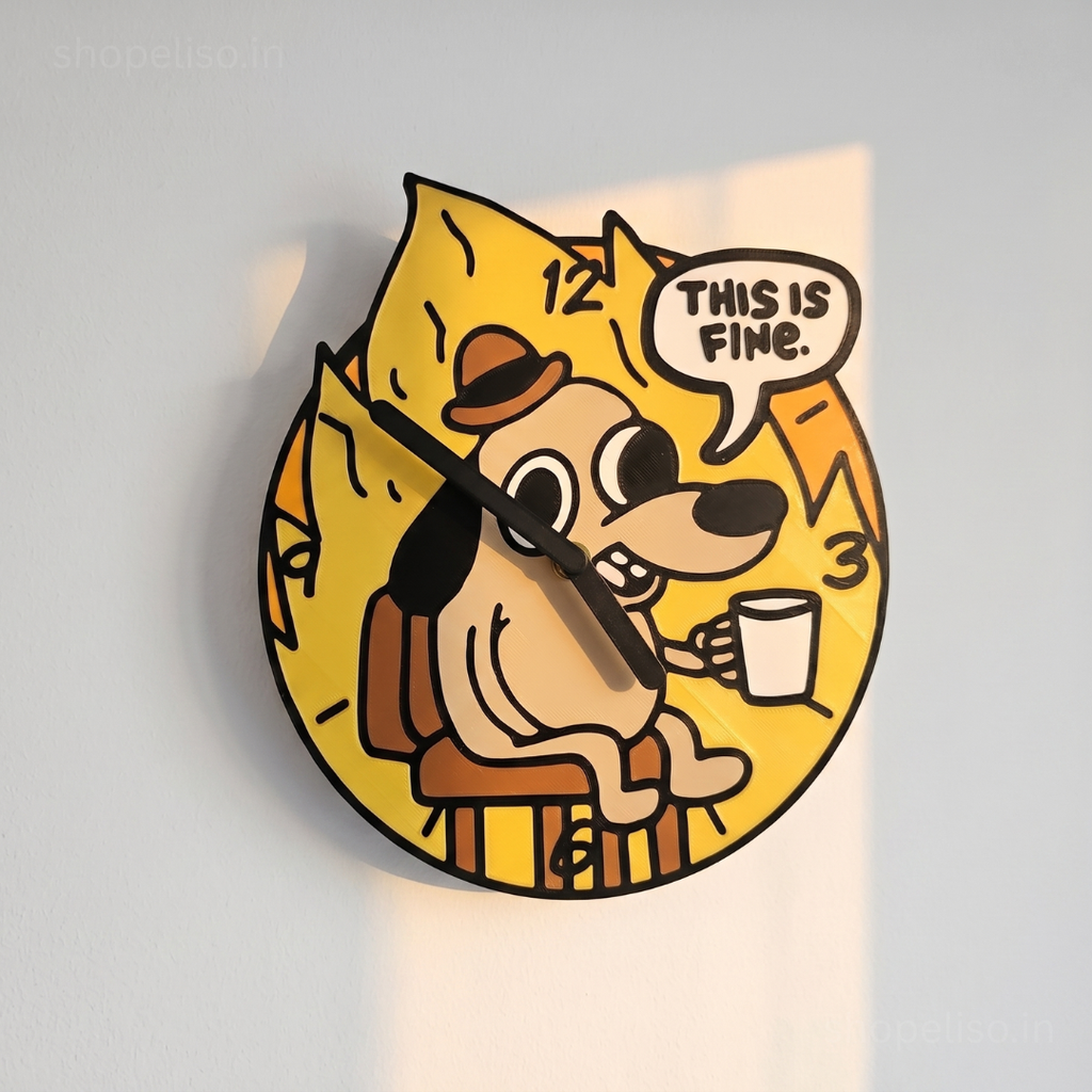 Eliso This Is Fine Wall Clock