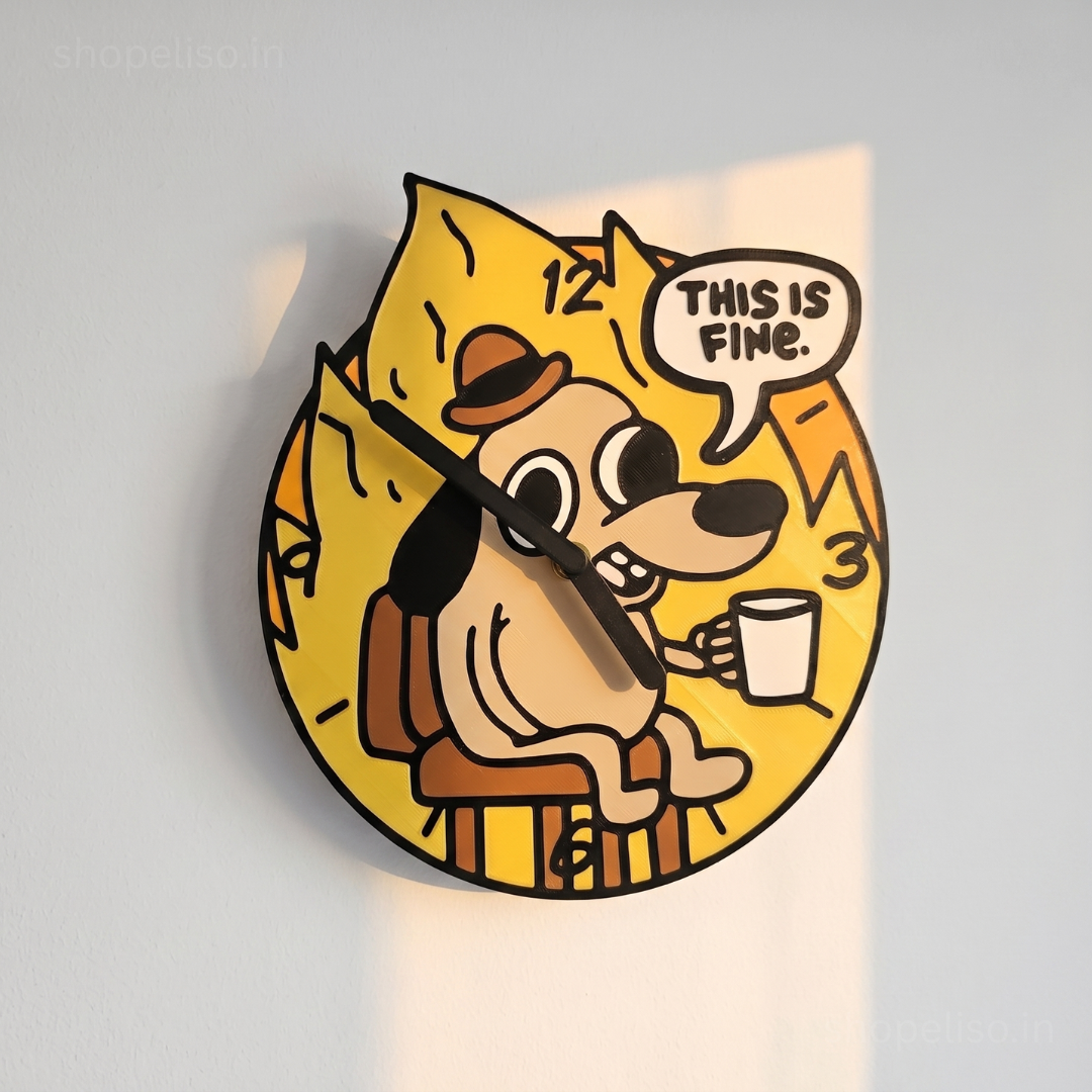 Eliso This Is Fine Wall Clock