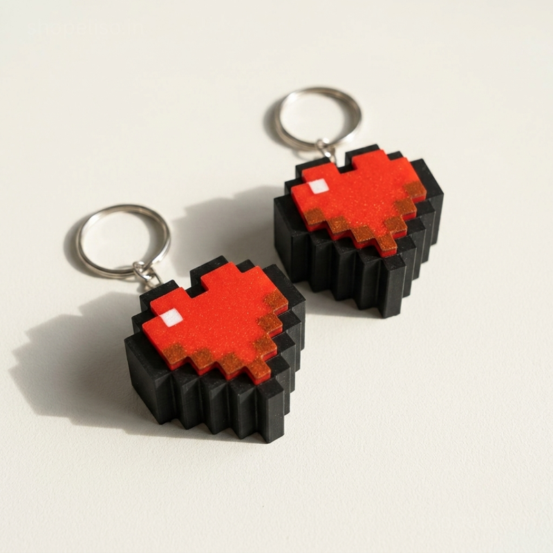 Eliso Pixel Heart Clicker Keychain
