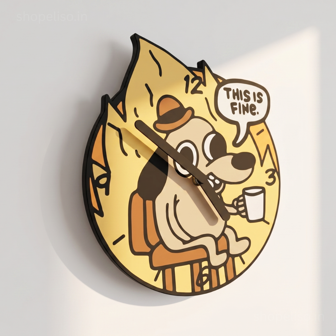 Eliso This Is Fine Wall Clock